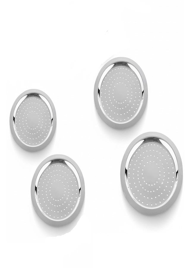 كيه سي طقم أغطية ثقوب من الفولاذ المقاوم للصدأ من كي سي، طبق شبكي من الفولاذ المقاوم للصدأ للأواني، طبق غطاء للحليب، أداة مطبخ متعددة الاستخدامات، طقم من 4 قطع - Image 3